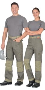 Брюки СИРИУС-ВЕСТ-ВОРК тёмно-оливковые со светло-оливковым, 275 г/м2, 65%ПЭ, 35%ХБ