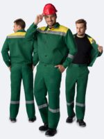 Костюм Лигор-1 СОП У. (тк.Смесовая,210) брюки, зеленый/желтый
