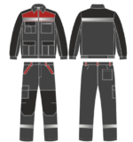 Костюм ProfLineBase-1 (тк.Твил,210) брюки, т.серый/черный/красный
