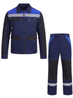 Костюм ProfLineBase-1 (тк.Твил,210) брюки, т.синий/черный/васильковый
