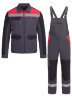 Костюм ProfLineBase-2 (тк.Твил,210) п/к, т.серый/черный/красный