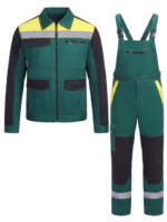 Костюм ProfLineBase-2 (тк.Твил,210) п/к, зеленый/черный/желтый