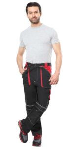 Костюм СИРИУС-АГАТ куртка, брюки черный с красным, ВО отделка, 260 г/м2, 65%ПЭ, 35%ХБ