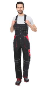 Костюм СИРИУС-АГАТ куртка, п/к черный с красным, ВО отделка, 260 г/м2, 65%ПЭ, 35%ХБ