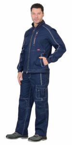 Костюм СИРИУС-АЛЕКС куртка, п/к, темно-синий, 245 г/м2, 65%ПЭ, 35%ХБ