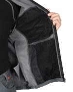 Костюм СИРИУС-АЗОВ с капюшоном серый софтшелл, 350 г/м2