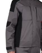 Костюм СИРИУС-ЦИТРИН куртка, брюки ср.серый с черным, 245 г/м2, 65%ПЭ, 35%ХБ