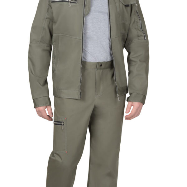 Костюм СИРИУС-ДАЛЛАС куртка, брюки, оливковый, 245 г/м2, 65%ПЭ, 35%ХБ