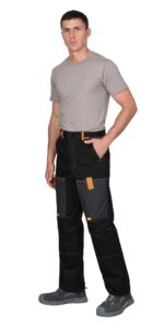 Костюм СИРИУС-ФАВОРИТ куртка, брюки, черный с темно-серым, 210 г/м2, 65% ПЭ, 35% ХБ