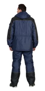 Костюм СИРИУС-ФОТОН куртка, брюки тёмно-синий с черным и СОП (подкладка флис)