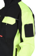 Костюм СИРИУС-ОНИКС куртка, брюки черный с лимонным, 255 г/м2, 65%ПЭ, 35%ХБ