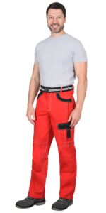 Костюм СИРИУС-ПРЕСТИЖ куртка, брюки, красный с черным, 245 г/м2, 65%ПЭ, 35%ХБ