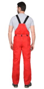 Костюм СИРИУС-ПРЕСТИЖ куртка, полукомбинезон, красный с черным, 245 г/м2, 65%ПЭ, 35%ХБ