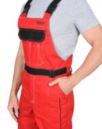 Костюм СИРИУС-ПРЕСТИЖ куртка, полукомбинезон, красный с черным, 245 г/м2, 65%ПЭ, 35%ХБ