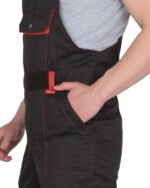 Костюм СИРИУС-ТИТАН куртка, п/к, черный с красным с СОП, 215 г/м2, 80%ПЭ, 20%ХБ