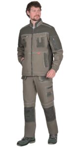 Костюм СИРИУС-ТОКИО куртка, брюки, тёмно-песочный с хаки, 265 г/м2, 100%ХБ