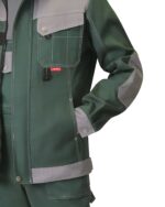 Костюм СИРИУС-ВЕСТ-ВОРК куртка, п/к зеленый со ср.серым, 280 г/м2, 65%ПЭ, 35%ХБ