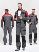 Костюм Вектрон-2 (тк.Смесовая,240) п/к, серый/красный/черный