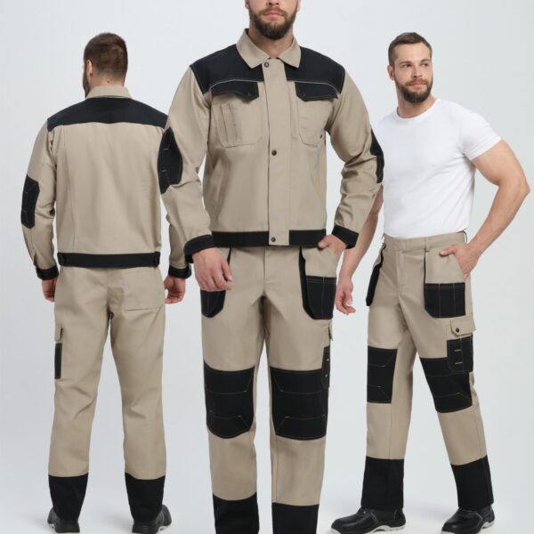 Костюм Вестгард-1 (тк.Канвас,260) брюки, бежевый/черный