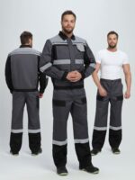 Костюм Вивантек-1 СОП К. (тк.Смесовая МВО,240) брюки, т.серый/черный/св.серый