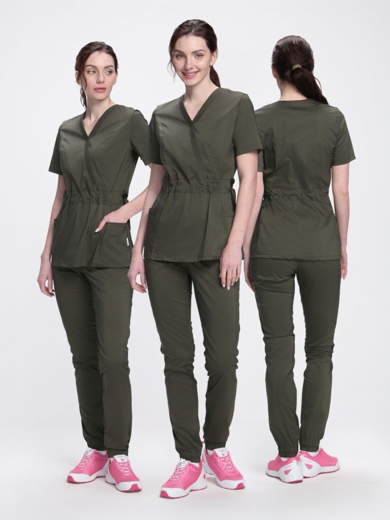 Костюм женский хирургический MedLine (тк.Стрейч,120), хаки
