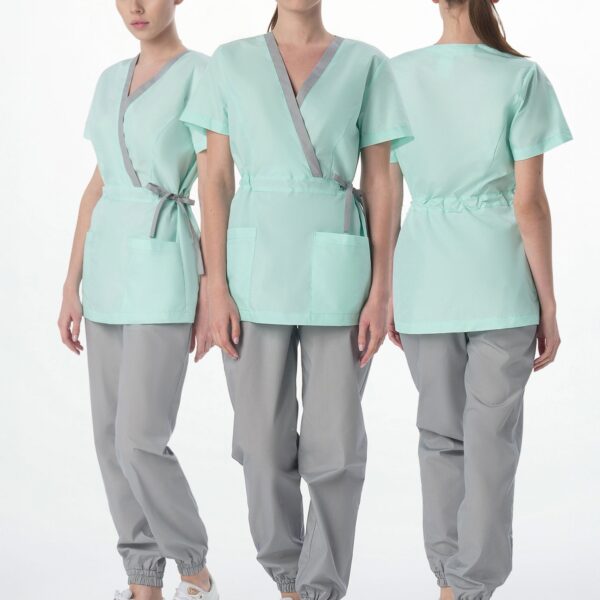 Костюм женский MedLine Арина (тк.Смесовая, 120), серый/мятный