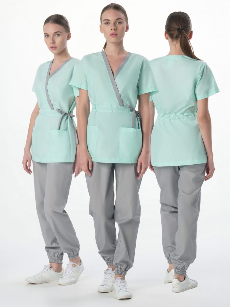Костюм женский MedLine Арина (тк.Смесовая, 120), серый/мятный