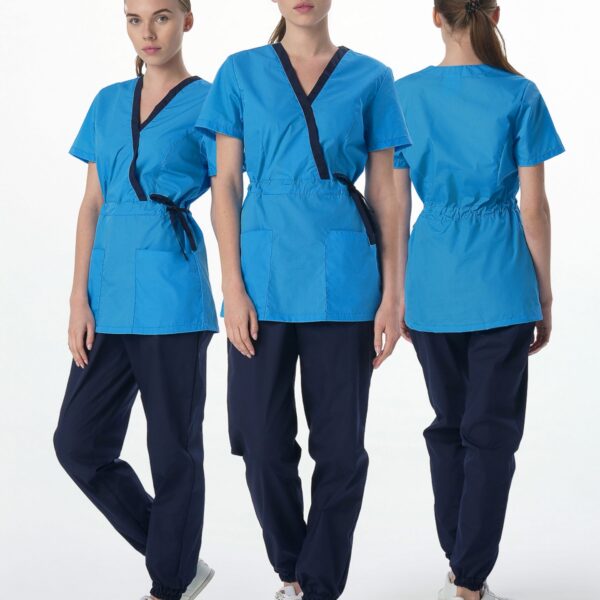 Костюм женский MedLine Арина (тк.Смесовая,120), т.синий/ярко-голубой