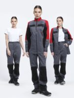 Костюм женский Вектрон-1 (тк.Смесовая,240) брюки, серый/красный/черный
