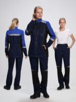 Костюм женский Вектрон-1 (тк.Смесовая,240) брюки, т.синий/васильковый/черный