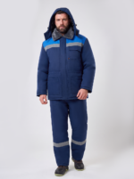 Костюм зимний Квайл-1 СОП (тк.Смесовая,210) брюки, т.синий/васильковый