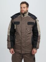 Костюм зимний Вектрон-1 (тк.Смесовая,240) брюки, коричневый/черный/бежевый