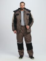 Костюм зимний Вектрон-1 (тк.Смесовая,240) брюки, коричневый/черный/бежевый