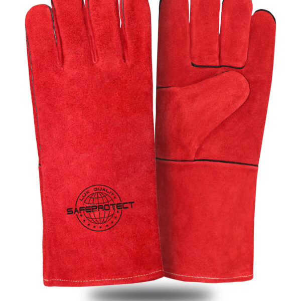 Краги спилковые ЯМАЛ Safeprotect® красные (флисовая подкладка) р.10,5 (х12х60)