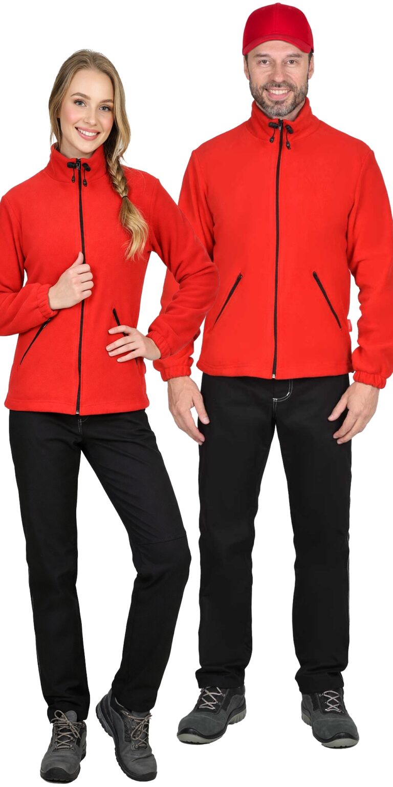 Куртка флисовая красная, 280 г/м2