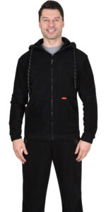 Куртка флисовая СИРИУС-МЕРКУРИЙ черная, 280 г/м2