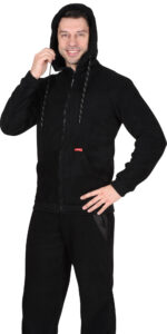 Куртка флисовая СИРИУС-МЕРКУРИЙ черная, 280 г/м2