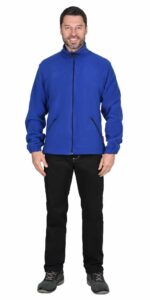 Куртка флисовая васильковая, 280 г/м2