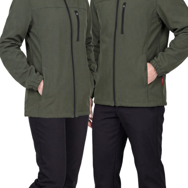 Куртка СИРИУС-АЗОВ с капюшоном хаки, софтшелл, 350 г/м2