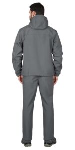 Куртка СИРИУС-АЗОВ с капюшоном серая, софтшелл, 350 г/м2