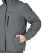 Куртка СИРИУС-АЗОВ с капюшоном серая, софтшелл, 350 г/м2