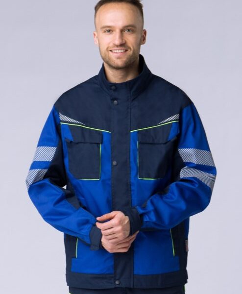 Куртка укороченная мужская ProfLineSpecialist (тк.Смесовая,240), т.синий/васильковый