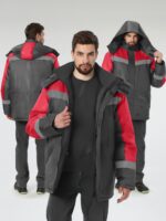 Куртка зимняя Лигор СОП (тк.OxLine,90), т.серый/красный