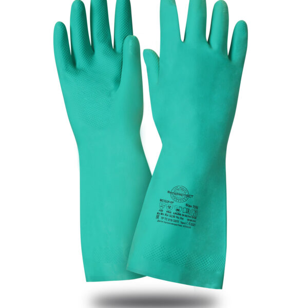 Перчатки МЕТЕОР-SP Safeprotect® (нитрил, хлопк.слой, толщ.0,38 мм, дл.320мм)
