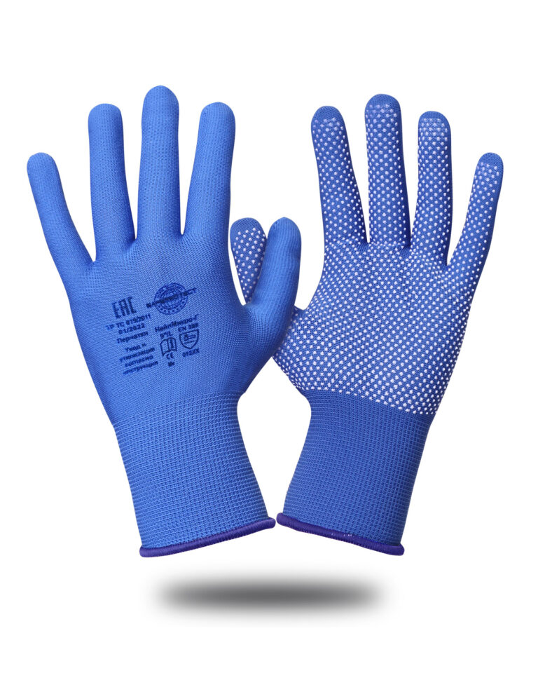 Перчатки НейпМикро-Г Safeprotect® (нейлон+ПВХ-микроточка, голубой)