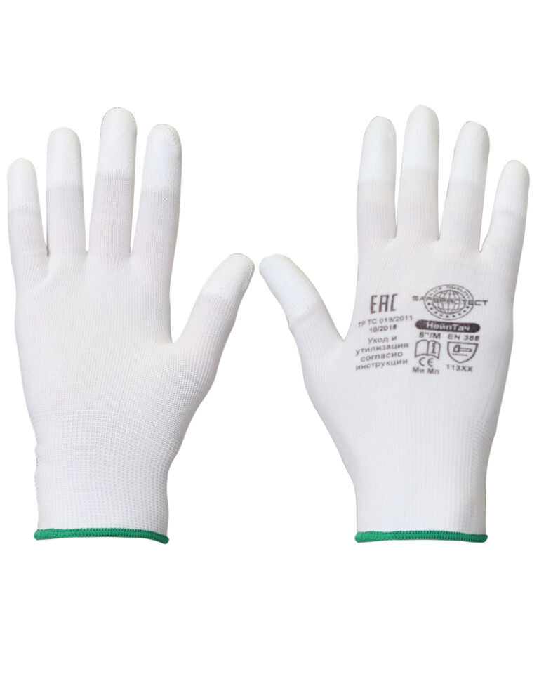 Перчатки НейпТач Safeprotect® (нейлон+полиуретан на конч.пальцев, белый)